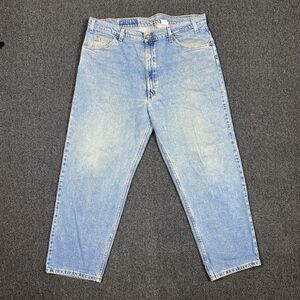 Vintage Levi’s Mens Black Tab Jeans Relaxed Straight Leg Light Washed Size 40x29